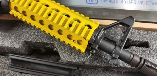 Two Tone Cyma M4 CQB RIS Carbine Airsoft Rifle - Yellow - Image 5