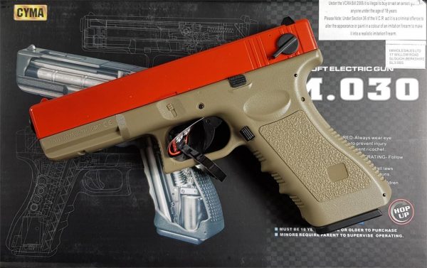 Two Tone Cyma CM030 G18C Airsoft EAP - Tan/Red - Image 3