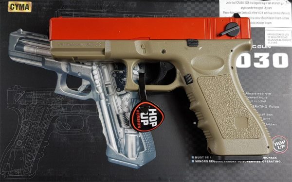 Two Tone Cyma CM030 G18C Airsoft EAP - Tan/Red - Image 4