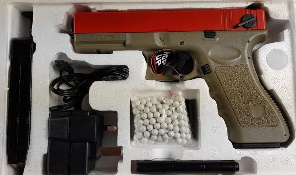 Two Tone Cyma CM030 G18C Airsoft EAP - Tan/Red - Image 5