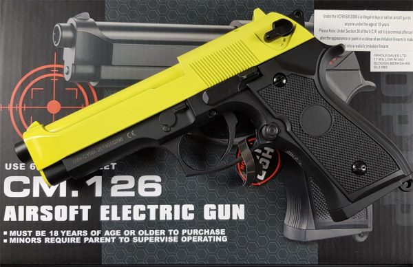Two Tone Cyma CM126 M9 Airsoft AEP - Yellow - Image 5