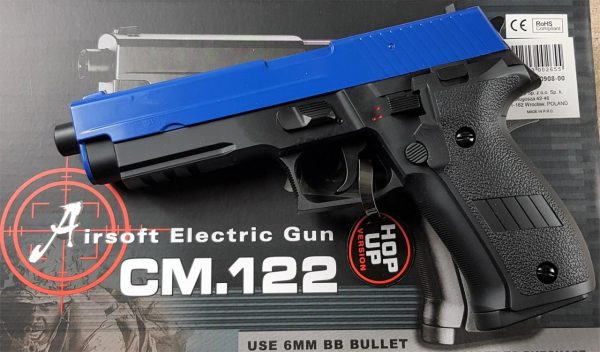 Two Tone Cyma Sig 226 AEP CM122 Electric Pistol - Blue