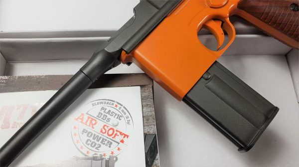 Two Tone KWC M712 Broom Handle co2 Machine Pistol - Orange - Image 6