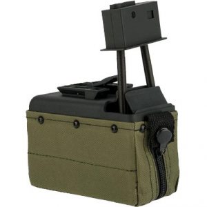 A&K M249 Automatic 1500rd Fabric Box Magazine - Green