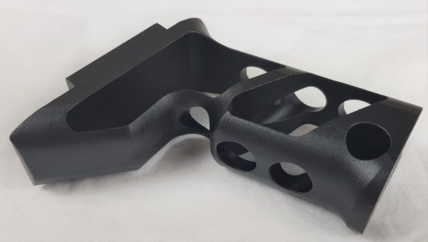 Aluminum Long CNC RIS Angled Forward Grip - Black - Image 3