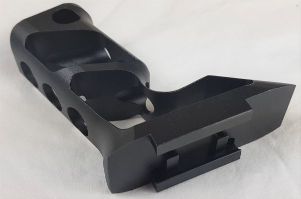 Aluminum Long CNC RIS Angled Forward Grip - Black - Image 4