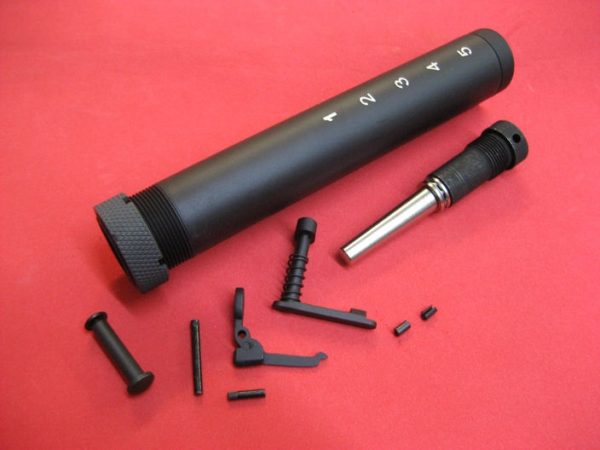 E&C AEG M4 / M16 QDV2 Receiver, Stock Tube, Spring Guide - Black - Image 3